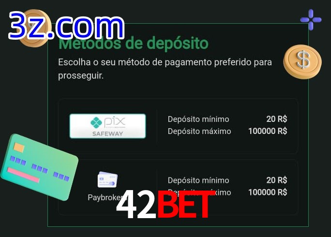 O cassino 42Bet oferece uma grande variedade de métodos de pagamento